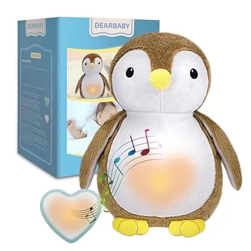 DEARBABY Baby Sleep Soother, Mom’s Heartbeat Sound and Lullabies Toddler Sleep Aid Toy Music Soothers for Sleep, Baby Registry Search, Plush Sleep Aid for Nursery Crib, Stroller, Travel Use