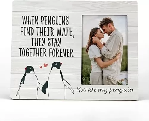 FONDCANYON love picture frames for couples, You Are My Penguin Couple Penguins Picture Photo FrameValentine Wedding Gifts For Girlfriend Boyfriend Husband Wife Bride Groom(4x6 Inch Photo)