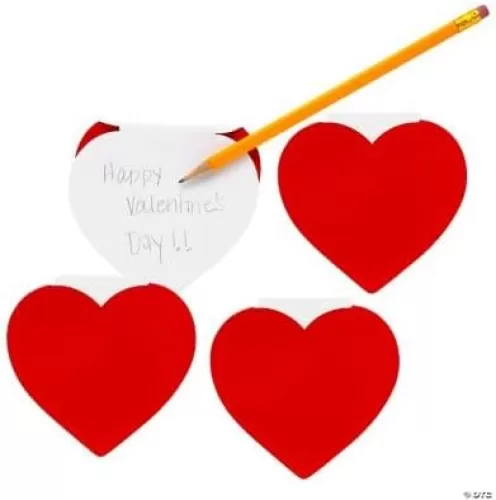 Fun Express Valentine Heart-Shaped Notepads - 24 Pieces