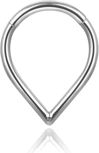 G23 Titanium Nose Hoop Rings, 16G Septum Clicker Nose Ring, Teardrop Heart Double Triple Nose Ring 6mm 8mm 10mm 12mm