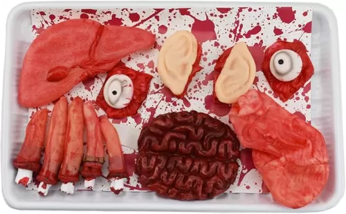 Halloween Blood Props Fake Scary Severed Broken Body Parts for Halloween, Haunted House Zombie Party Decorations Supplies