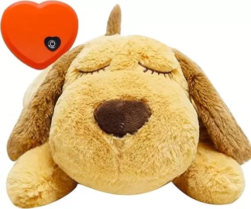 HonourHope Dog Heartbeat Toy for Anxiety Relief, Soft Plush Pet Calming Puppy Behavioral Training Aid, Companion Pillow for Dogs, Cats, and Kitties