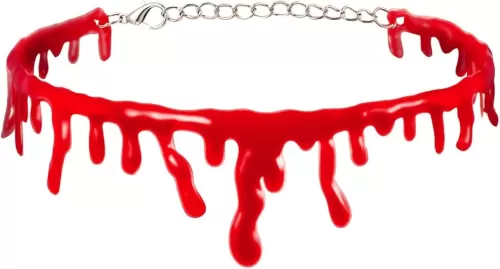 Horror Blood Drip Neck Cut Choker Necklace for Women Punk Soft Vampire Red Bloody Scar Throat Bleeding Lightweight Joke Necklace for Halloween Decoration Mardi Gras Party Cosplay Jewelry Gifts