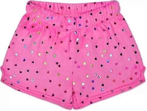 iscream Big Girls Silky Soft Pretty Print Plush Fleece Shorts - Love Fest Collection