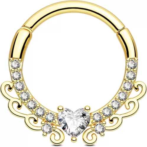 Jewseen Septum Rings 16g Heart Cartilage Hoop Earrings Septum Jewelry Helix Piercing Jewelry for Women Men