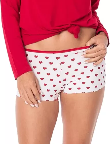 KICKEE Full of Hearts Women’s Underwear, Silky Soft and Comfy Fitted Underwear