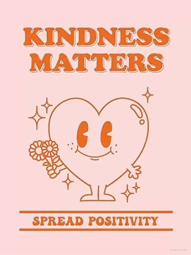 Kindness Matters Retro Poster, Heart Cute Room Decor, Positive Quote Art, Vintage Nostalgia