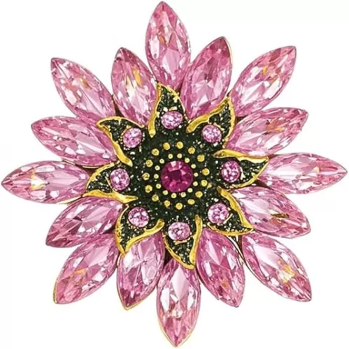 Large Crystal Flower Brooch Pin for Women Red purple pink green Rhinestone Flower Lapel Pin Wedding Party Birthday Dance Banquet Dress Suit Ceremony Clothes Hat Bag Accessories Jewelry