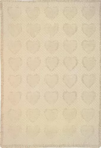Manual 46 X 60-Inch Throw, Basketweave Heart in Natural Cotton