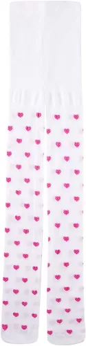 Muineobuka Baby Girls Heart Print Pantyhose Toddlers High Waist School Dance Tights Infant Valentines Day Leggings