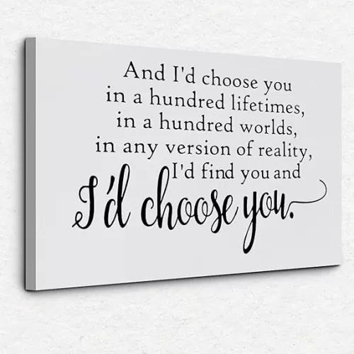 Nogrit I Choose You Couples Bedroom Decor, Wall Art, Modern, Contemporary, Love Theme, 14x11