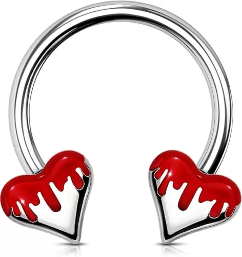 OUFER 316L Surgical Steel Septum Ring - 16G Heart Helix Cartilage Tragus Conch Daith Piercing Jewelry for Women and Men