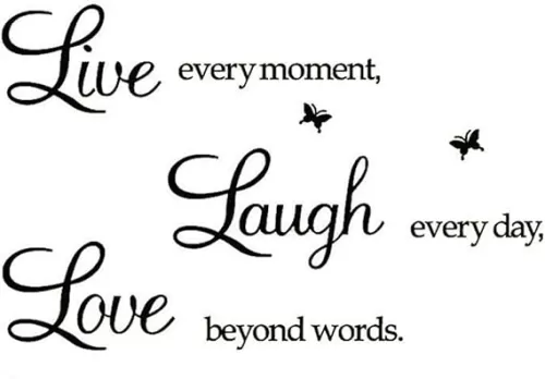 Rertcioph Live Every Moment, Laugh Every Day, Love Beyond Words, Wall Sticker Motivational Wall Decals, Family Inspirational Wall Stickers Quotes