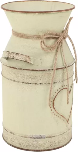 Retro Metal Flower Pot Heart Shape Vase Vintage Handle Decorative Planter Home Decor Iron Bucket