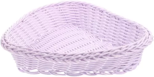Sewroro Heart Shaped Woven Basket, Plastic Woven Heart Basket for Countertop, Dessert, Afternoon Tea, Home Storage