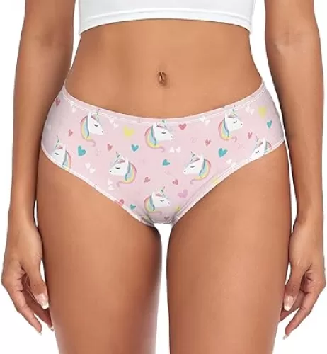 Soft Underwear Women Briefs Cartoon Colored Hearts Valentines Day Breathable Ladies Hipster Panties XS-XXL