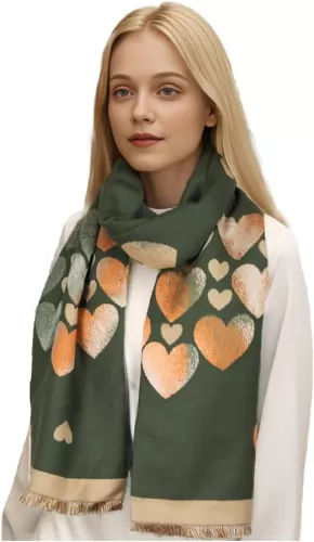 Sumato Scarf for Women Fall Winter Shawl Wraps Long Women Scarves Warm Soft Cashmere Feel Classic Heart Style