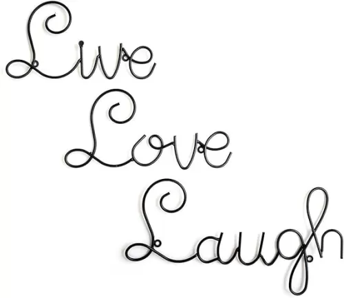 Super Z Outlet Live Love Laugh Set 3 Wall Mount Metal Wall Word Sculpture, Wall Decor