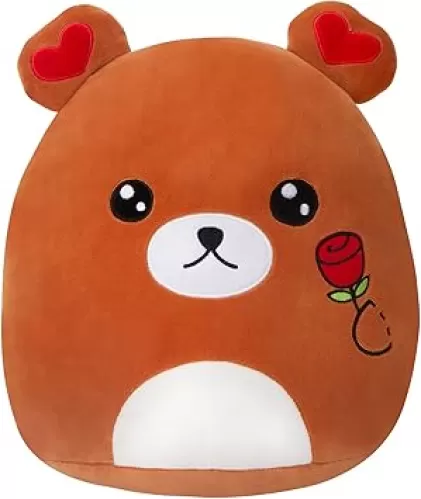 Teddy Bear Plush Stuffed Animals Plushie Pillow Original Squishy Romantic Cute Rose Flower Bear Love Gifts for Girls Women, Girlfriends