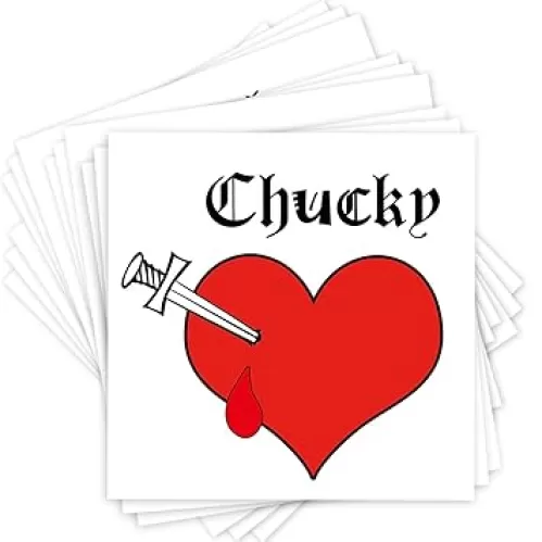 Temporary Face Tattoo, Bride of Heart Tattoos, Halloween Bloody Tattoos Sticker for Adult Kids Halloween Costume Accessories, 12-Sheet