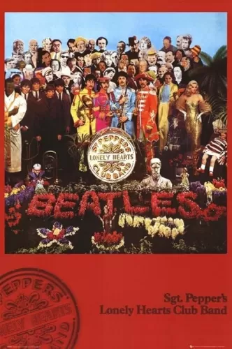 The Beatles (Sgt. Pepper's Lonely Hearts Club Band, Red) Music Poster Print - 24x36 Poster Print, 24x36 Poster Print, 24x36