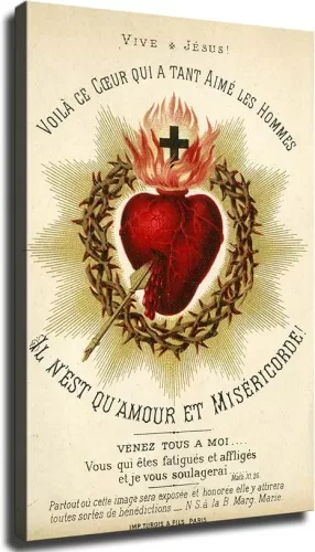 The Sacred Heart of Jesus Christianity Poster Canvas Wall Art Picture Print Modern Home Bedroom with Frameless Decor (08×12inch-Unframed)