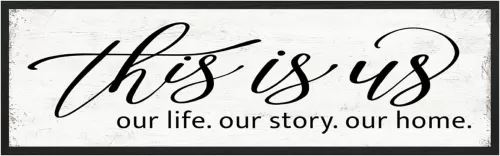 This Is Us Wall Decor Sign: Romantic Bedroom Wall Decor Above Bed For Couples, Family Love Quotes Home Decor, Wall Decorations For Living Room, Modern Farmhouse Kitchen Decor, French Country Decor Aesthetic