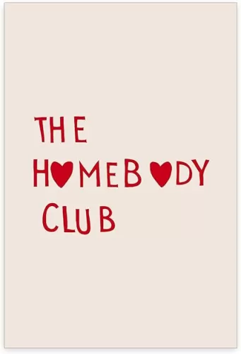 WOFUPMY Trendy Maximalist Posters The Homebody Club Wall Art Preppy Aesthetic Canvas Prints Cute Red Heart Wall Decor for Living Room Apartment 16x24 inch Unframed