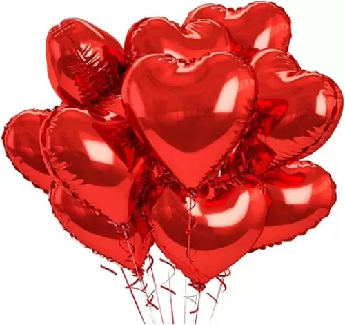 10 PCS Valentine’s Day Party Pack Red Heart Shaped Balloons Party Balloons 18 Inch Balloons Happy Anniversary Balloons Love Balloons Valentine’s Day Decorative Balloons for Romantic Celebrations