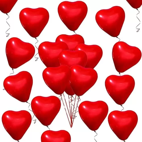 100 Pieces Red Love Heart Balloons Latex Heart Balloons for Valentines Day Wedding Anniversary Engagement Birthday Garden Company Celebration Graduation Prom Party Decoration Romantic Decoration (Red)