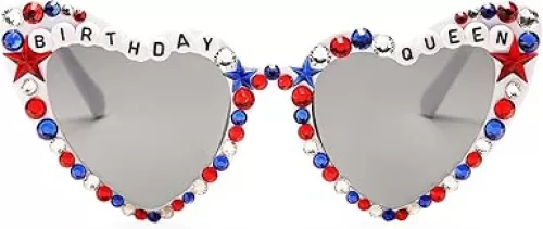 4th of July Outfits for Women Men Sunglasses, Red White and Blue Glasses Patriotic Forth of July Decorations