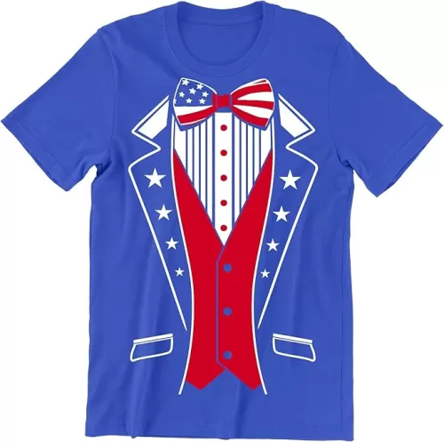4th of July USA Tuxedo Shirt for Men Funny Patriotic Men