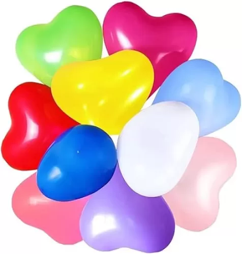 50 10-inch Color Heart shaped balloons 10 Kinds of Rainbow Party Latex Balloons for Valentines Day, Propose Marriage, Wedding Party…