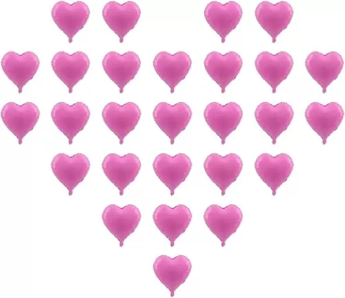 50 Pcs Pink Heart Shaped Balloon Foil Balloon 5 inch Heart Balloon for Valentinge's day Wedding Decoration (pink)