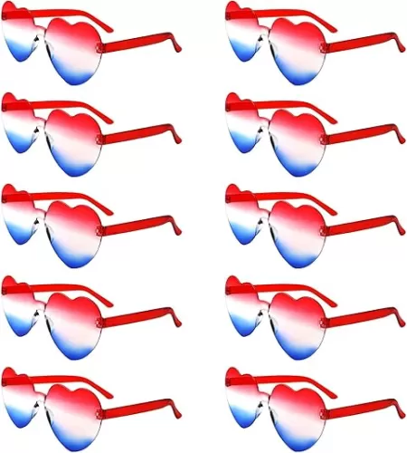 AEAHALY Heart Sunglasses for Women and Men Rimless Heart Shaped Sunglasses Heart Glasses Bachelorette Bride Party Favor