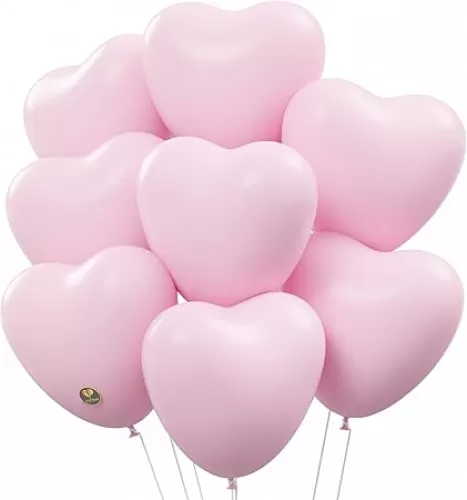 AFTERLOON® Biodegradable Balloons 24 pcs Pastel Pink 12 Inch Heart Shaped, Thickened Extra Strong Natural Latex Helium Float, Proposal Marriage Love Baby Shower Gender Reveal Wedding Bridal