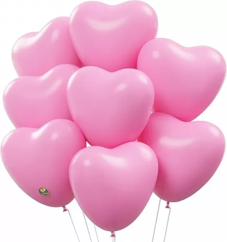 AFTERLOON® Biodegradable Balloons 24 pcs Pink 12 Inch Heart Shaped, Thickened Extra Strong Natural Latex Helium Float, Proposal Marriage Love Baby Shower Gender Reveal Wedding Bridal Corazones