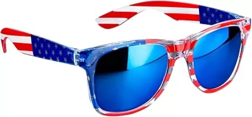 ALVOGIMOR USA Flag Frame Sunglasses, Retro 80's American Classic Eyewear, Patriotic Sunglasses for 4th of July Party Favors