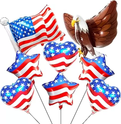 American Flag Balloons Red White and Blue Balloons for 4th of July Decorations Independence Day Patriotic Anniversary Birthday Wedding Nautical Party Supplies (USA03)