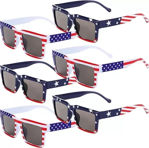 American Flag Sunglasses Bulk Patriotic Plastic USA Independence Day Glasses for 4th of July Party Supplies