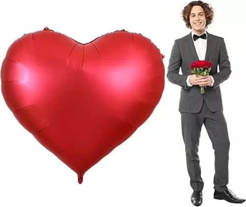 BEISHIDA 60 inch Large Heart Balloons Red Heart Shape Balloons Huge Heart Shaped Balloon Neutral Love Balloon Mother