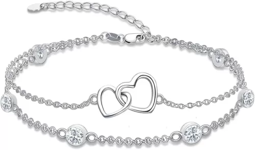 Dorunmo Heart Birthstone Bracelets for Women 925 Sterling Silver Birthday Jewelry for Women Wife