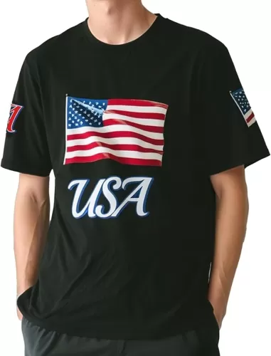 Evankin 4th of July Shirts for Men Patriotic American Flag Short Sleeve Tees Funny Novelty USA Tops Independence Day