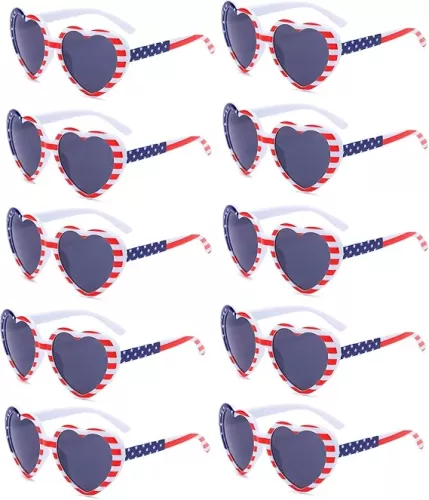 Eyegla Bulk American Sunglasses USA Flag Sunglasses Classic Patriotic Sunglasses 4th of July Party Supplies