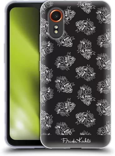 Head Case Designs Officially Licensed Frida Kahlo Black Heart Typography Soft Gel Case Compatible with Samsung Galaxy Xcover7 5G
