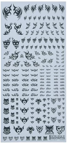 High Queue Parts Tattoo Decal 01 "Heart Tattoo Gray (Input one) TTD-01-GRE