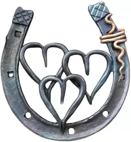Horseshoe Figurines Outdoor Indoor Decors Heart for Yard Resins Statue Outdoor Decors Heart