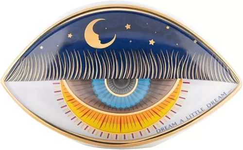 KARMA AND LUCK Evil Eye Heart Ceramic Statue – A Handmade Symbol of Love and Protection (Size: 20 x 12 x 13.5 cm) Crafted in Southeast Asia (Nocturnal Peace)