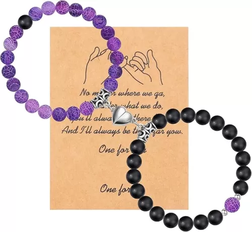 Magnetic Bracelets for Couples Love Bracelets Distance Natural Beaded Bracelet Valentines Day Gifts