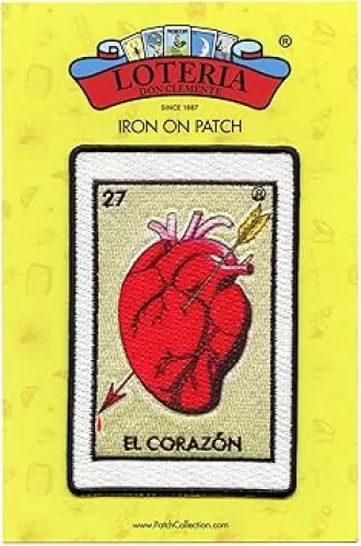 Mexican Lottery Card 27 El Corazon Patch Embroidered Iron On
